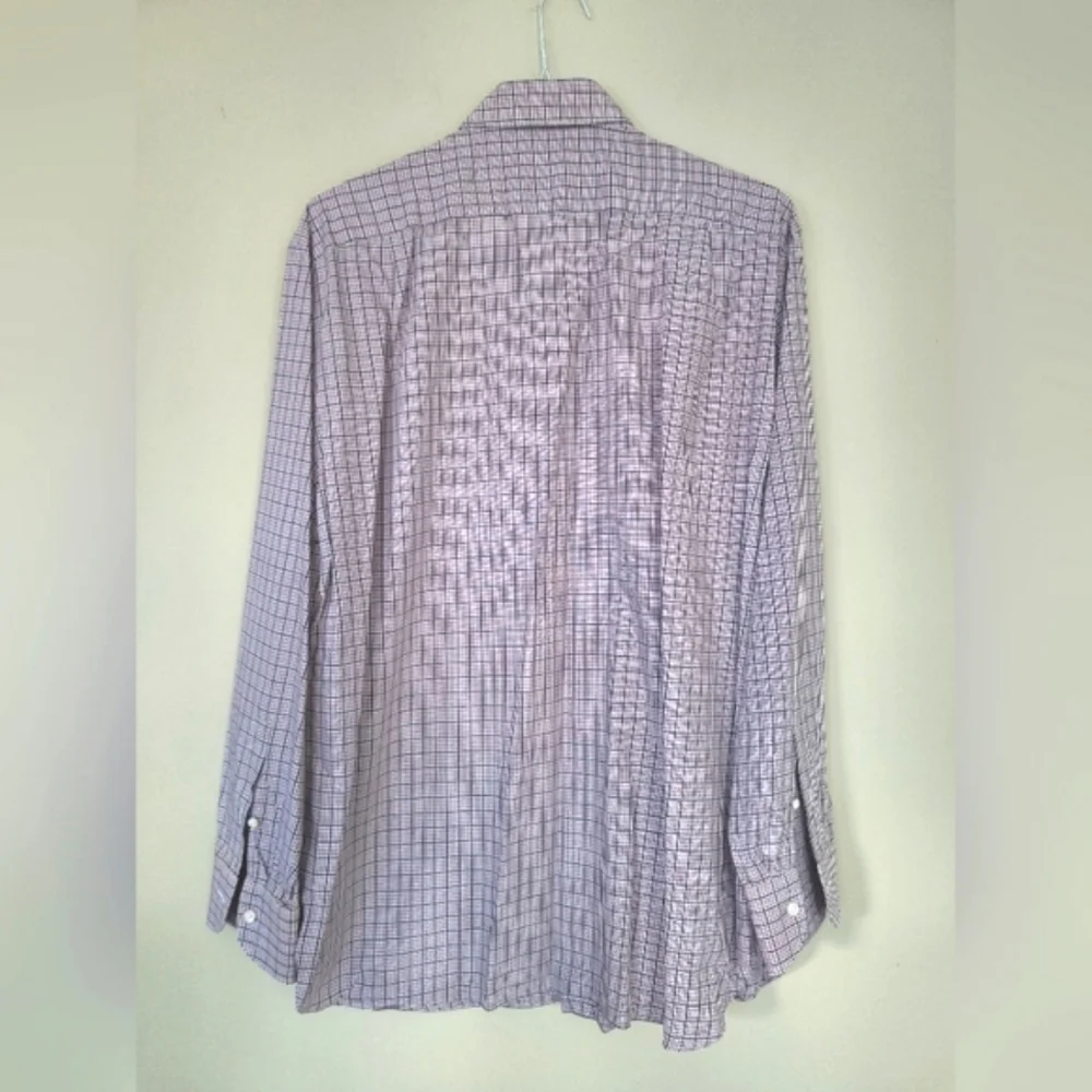 ERMENEGILDO ZEGNA 👕 Plaid Dress Shirt - 2XL, Red/Black/White - Picture 3 of 9